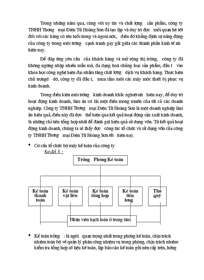 Nội dung công tác Kế toán bán hàng Tại Công ty Trách nhiệm Hữu hạn Thương mại Điện tử hoàng sơn