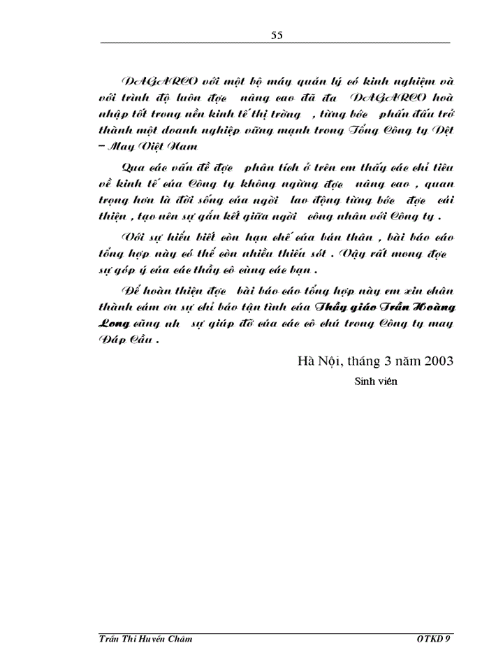 image for page Khảo sát tổng hợp về các vấn đề chung của Công ty may Đáp Cầu