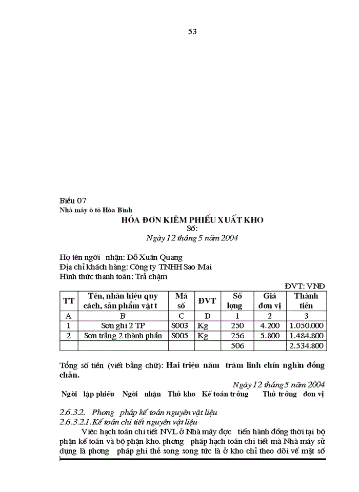 image for page Hoàn thiện công tác Kế toán Nguyên vật liệu và Công cụ dụng cụ tại Nhà máy Ô tô Hòa Bình