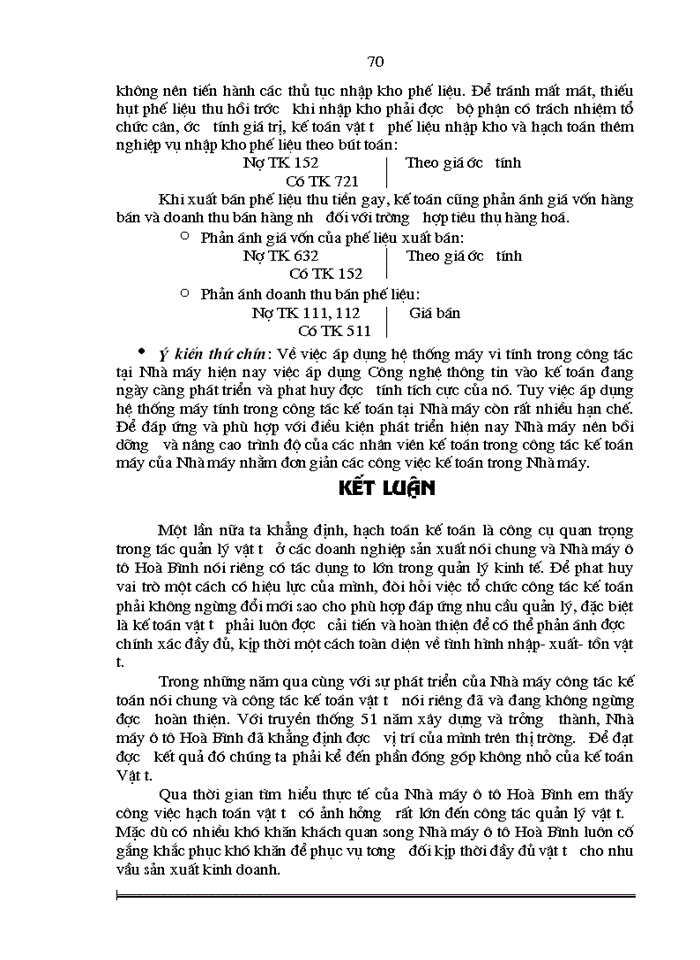 image for page Hoàn thiện công tác Kế toán Nguyên vật liệu và Công cụ dụng cụ tại Nhà máy Ô tô Hòa Bình
