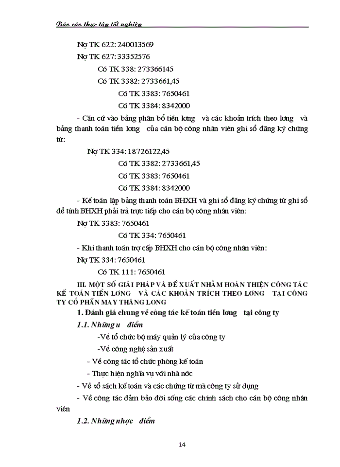image for page Hạch toán công tác Kế toán tiền lương và các khoản trích theo lương tại Công ty cổ phần may thăng long