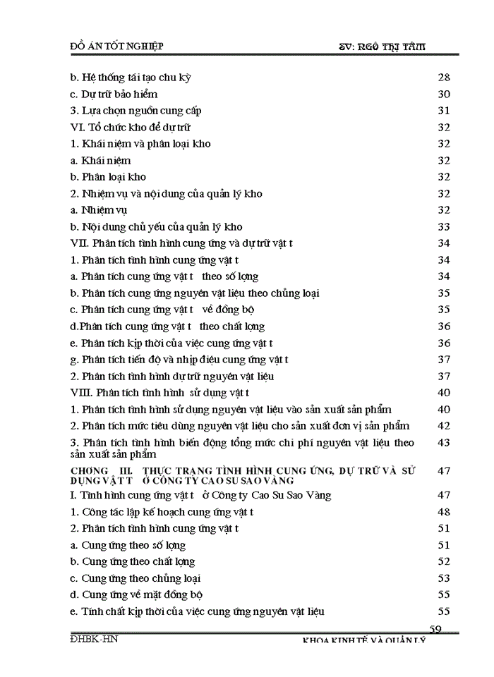 image for page Phân tích tình hình cung ứng dự trữ và sử dụng vật tư và một số biện pháp nâng cao tình hình cung ứng dự trữ và sử dụng vật tư tại Công ty cao su sao vàng