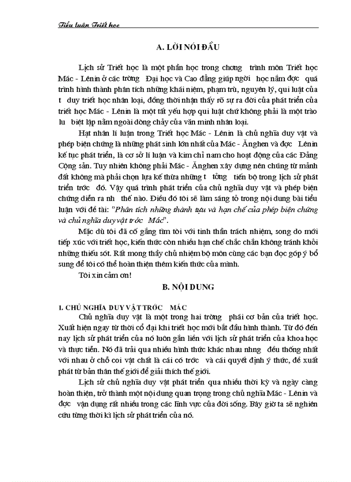 image for page Triết mác Phân tích những thành tựu và hạn chế của phép biện chứng và chủ nghĩa duy vật trước Mác