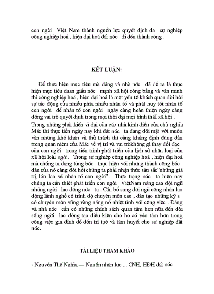image for page Triết mác Vai trò của con người trong quá trình Công nghiệp hóa - Hiện đại hóa đất nước