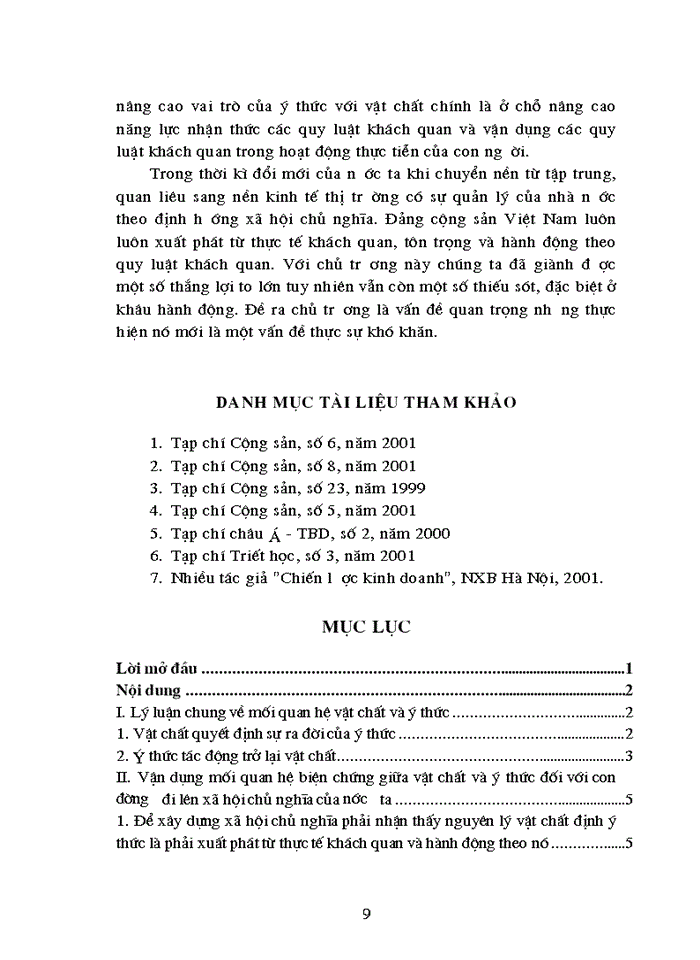 image for page Triết mác Phân tích mối quan hệ giữa vật chất và ý thức vận dụng vào việc Xây dựng Xã hội Chủ nghĩa ở nước ta