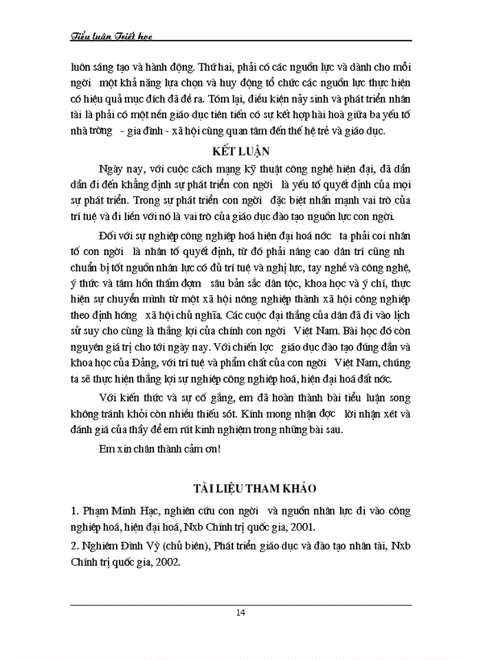 image for page Triết mác Nhân tố con người trong Lực lượng Sản xuất với chiến lược phát triển giáo dục đào tạo nguồn nhân lực theo hướng Công nghiệp hóa - Hiện đại hóa ở Việt Nam trong thời kỳ quá độ