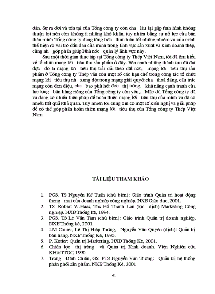 image for page Hoàn thiện mạng lưới Tiêu thụ Sản phẩm của Tổng Công ty Thép Việt Nam