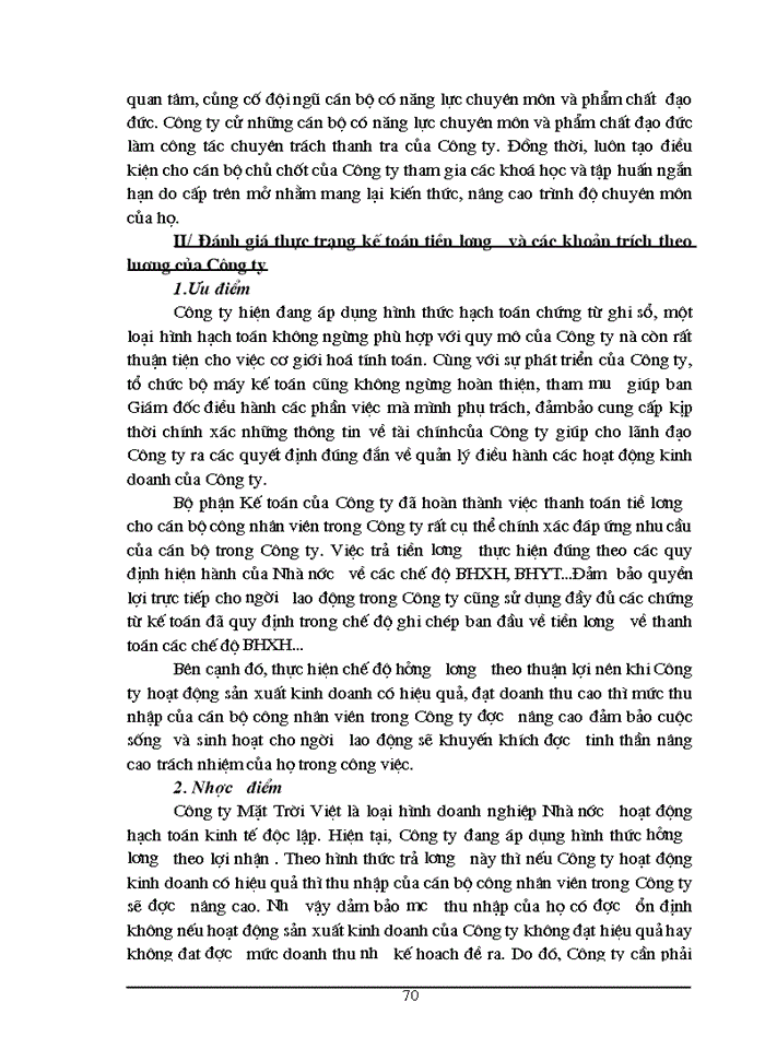 image for page Công tác tổ chức Kế toán tiền lương và các khoản trích nộp theo lương tại Công ty Mặt Trời Việt