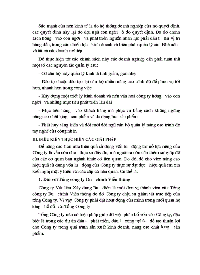 image for page Vốn lưu động và các biện pháp nâng cao hiệu quả sử dụng Vốn lưu động tại Công ty Vật liệu Xây dựng Bưu điện