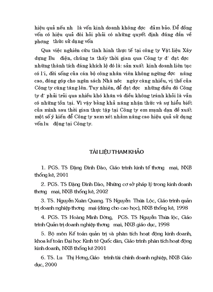 image for page Vốn lưu động và các biện pháp nâng cao hiệu quả sử dụng Vốn lưu động tại Công ty Vật liệu Xây dựng Bưu điện