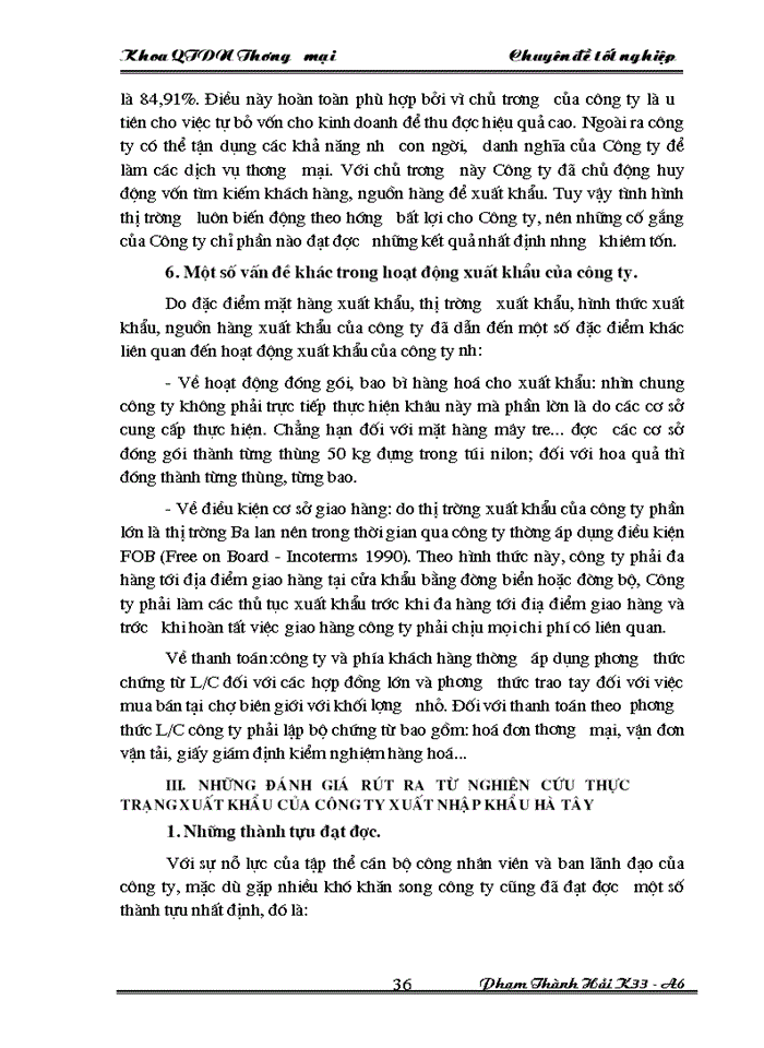 image for page Một số Biện pháp thúc đẩy hoạt động Xuất khẩu ở Công ty Xuất nhập khẩu Hà Tây