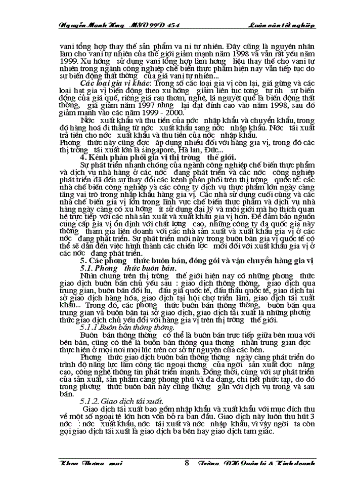 image for page Thực trạng và những giải pháp chủ yếu nhằm đẩy mạnh Xuất khẩu gia vị của của Việt Nam