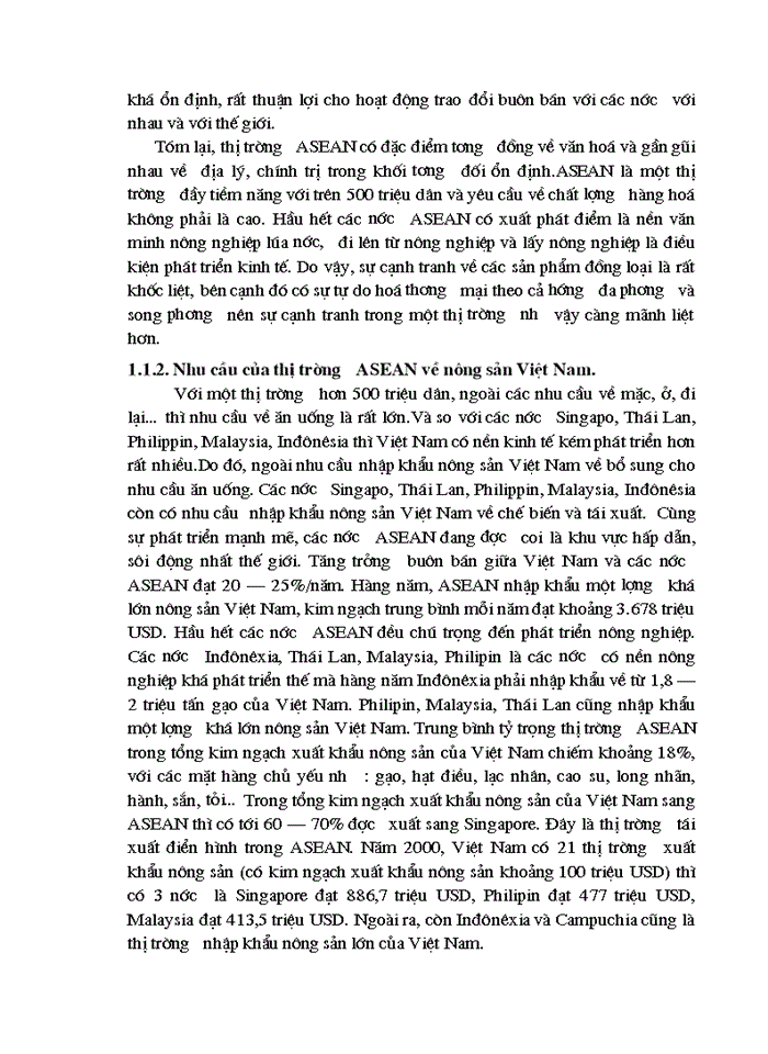 Thực trạng và giải pháp đẩy mạnh Xuất khẩu nông sản Việt Nam sang thị trường các nước ASEAN của Công ty Xuất nhập khẩu INTIMEX