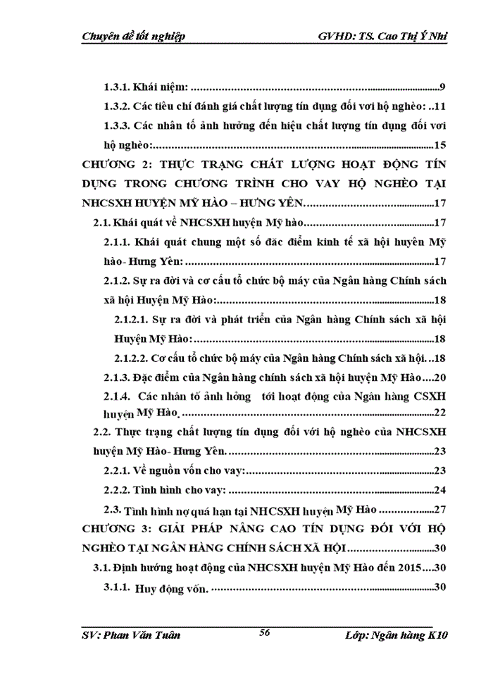 image for page Nâng cao chất lượng tín dụng đối với hộ nghèo tại Ngân hàng chính sách Xã hội huyện Mỹ hào