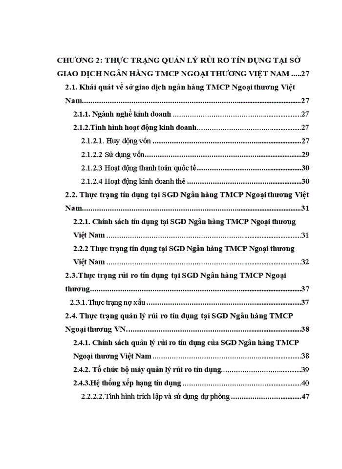 image for page Quản lý rủi ro tín dụng tại Sở giao dịch Ngân hàng thương mại cổ phần Ngoại thương Việt Nam