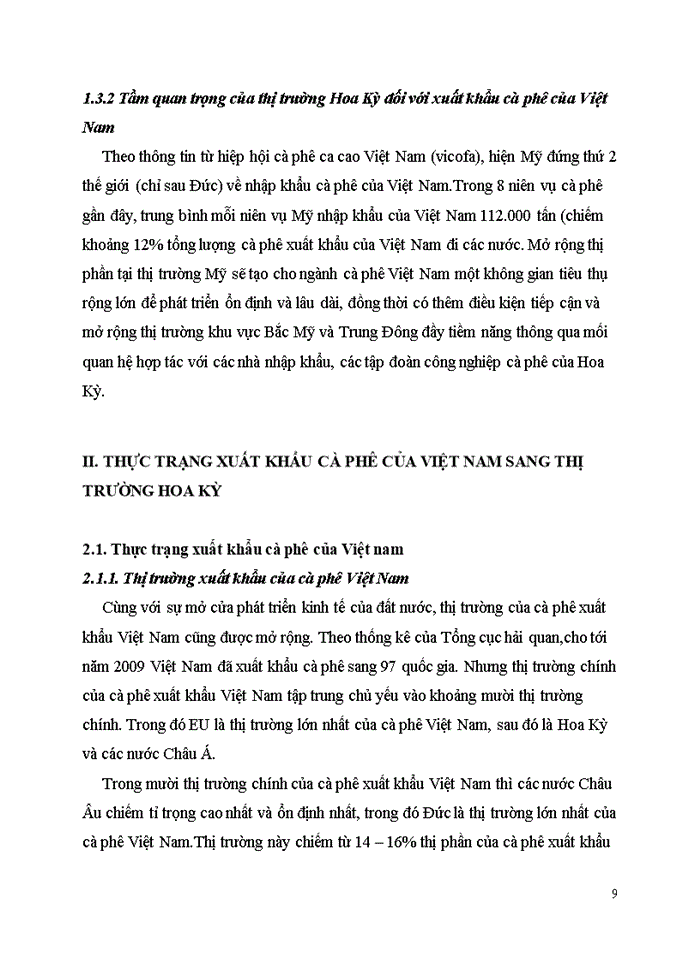 image for page Thực trạng xuất khẩu cà phê của Việt Nam sang thị trường Hoa Kỳ