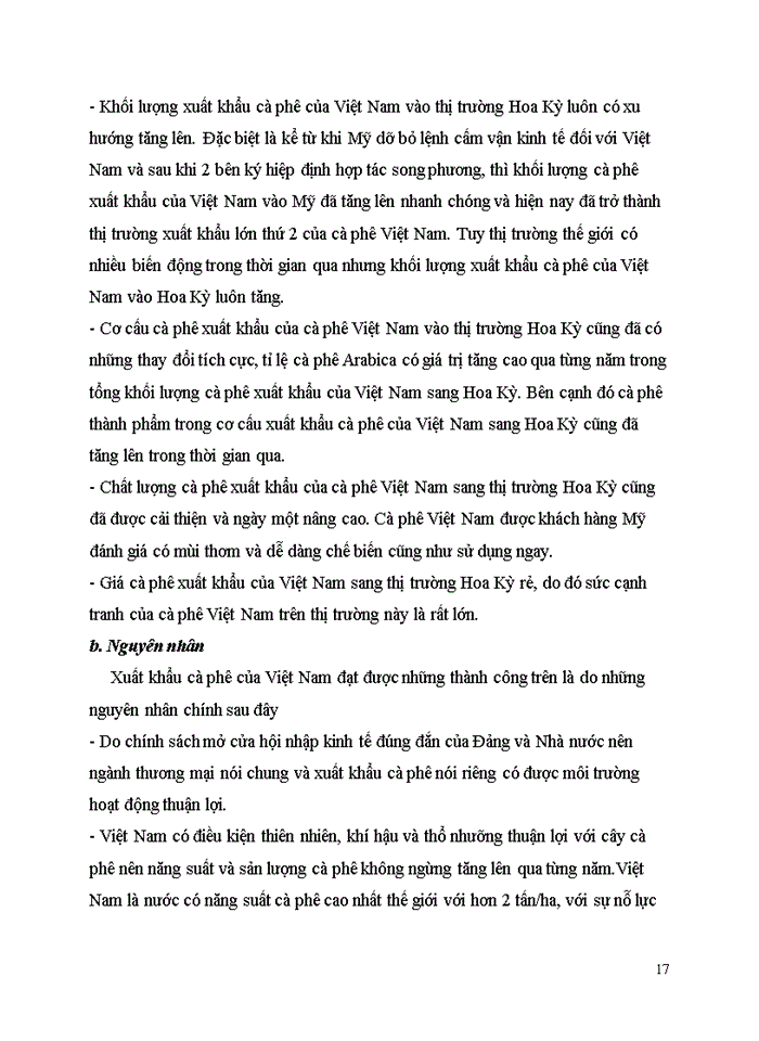 image for page Thực trạng xuất khẩu cà phê của Việt Nam sang thị trường Hoa Kỳ