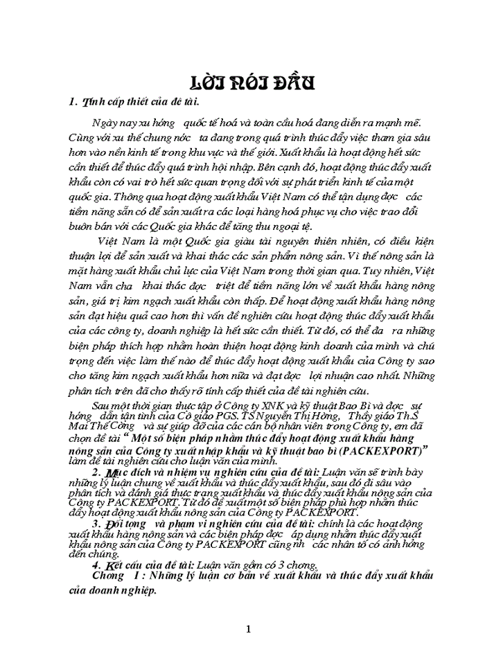 THS Một số biện pháp nhằm thúc đẩy hoạt động Xuất khẩu hàng nông sản của Công ty Xuất nhập khẩu và kỹ thuật bao bì PAChứng khoánEXPORT