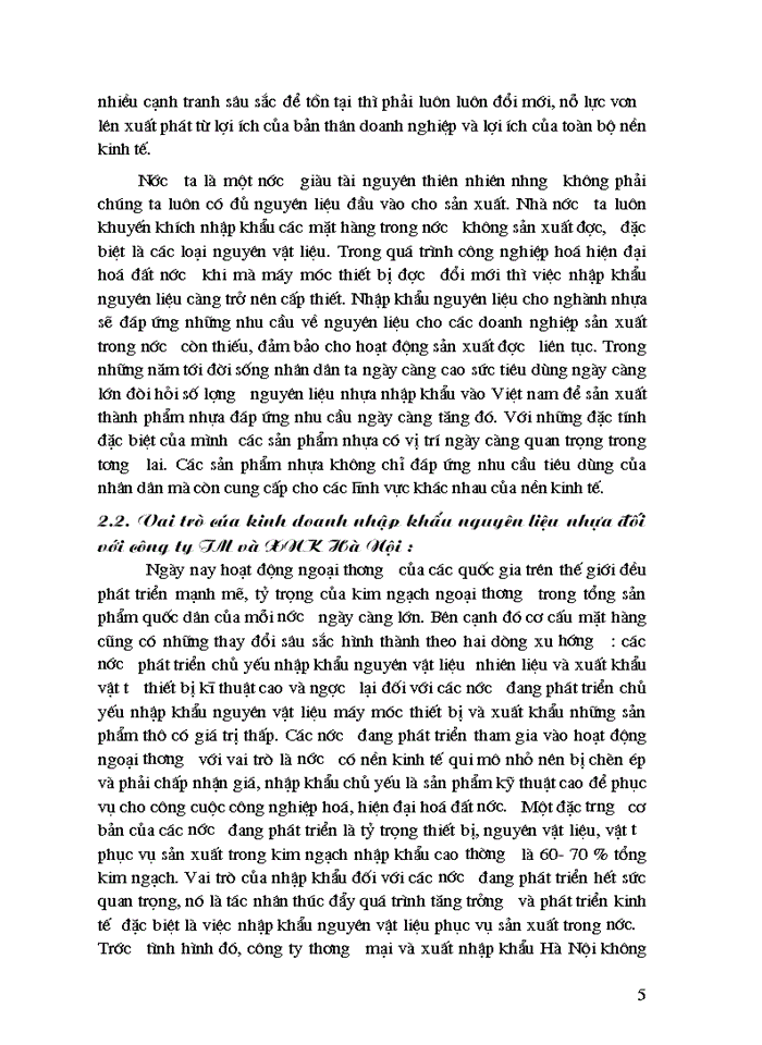 image for page THS Hoạt động Nhập khẩu nguyên liệu nhựa phục vụ sản xuất trong nước tại Công ty Thương mại và Xuất nhập khẩu Hà Nội thực trạng và giải pháp