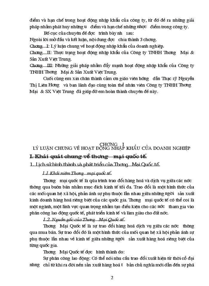 image for page THS Hoạt động Nhập khẩu của Công ty Trách nhiệm Hữu hạn Thương mại và sản xuất Việt Trung thực trạng và Giải pháp