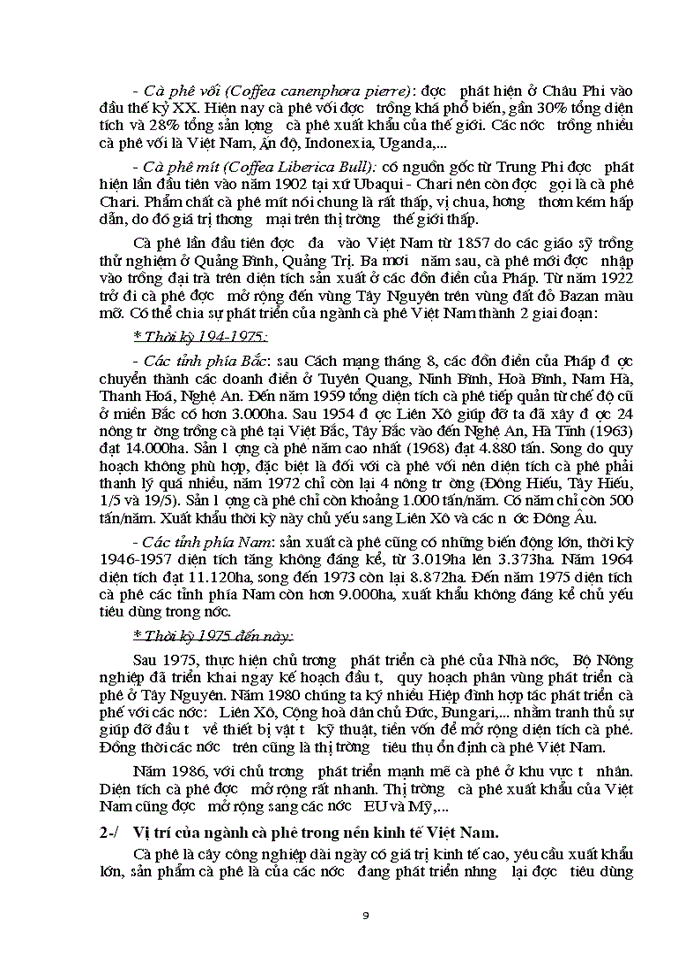 image for page Phương hướng và Giải pháp nhằm đẩy mạnh Xuất khẩu cà phê Việt Nam giai đoạn 2000-2010