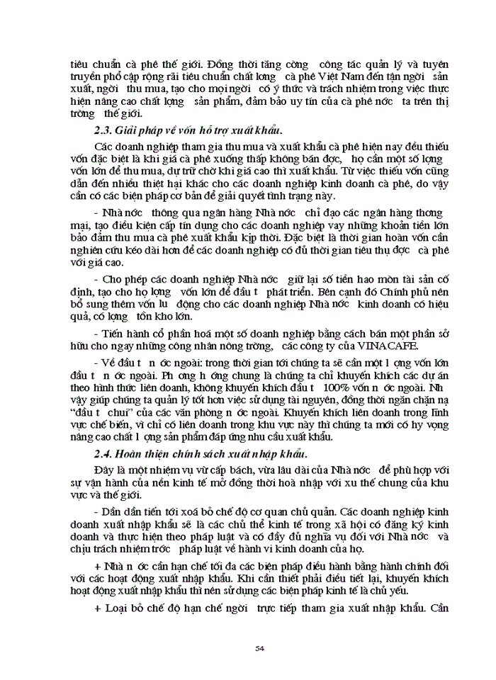 image for page Phương hướng và Giải pháp nhằm đẩy mạnh Xuất khẩu cà phê Việt Nam giai đoạn 2000-2010