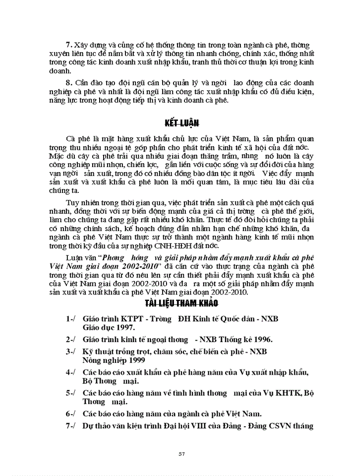 image for page Phương hướng và Giải pháp nhằm đẩy mạnh Xuất khẩu cà phê Việt Nam giai đoạn 2000-2010