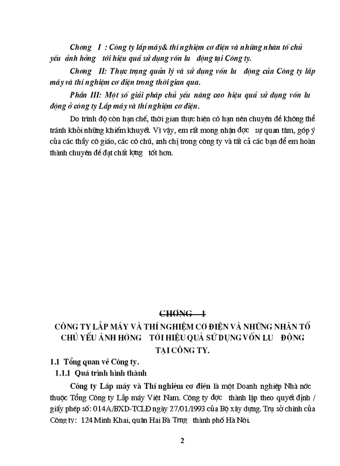 image for page Nâng cao hiệu quả sử dụng Vốn lưu động tại Công ty lắp máy và thí nghiệm cơ Điện