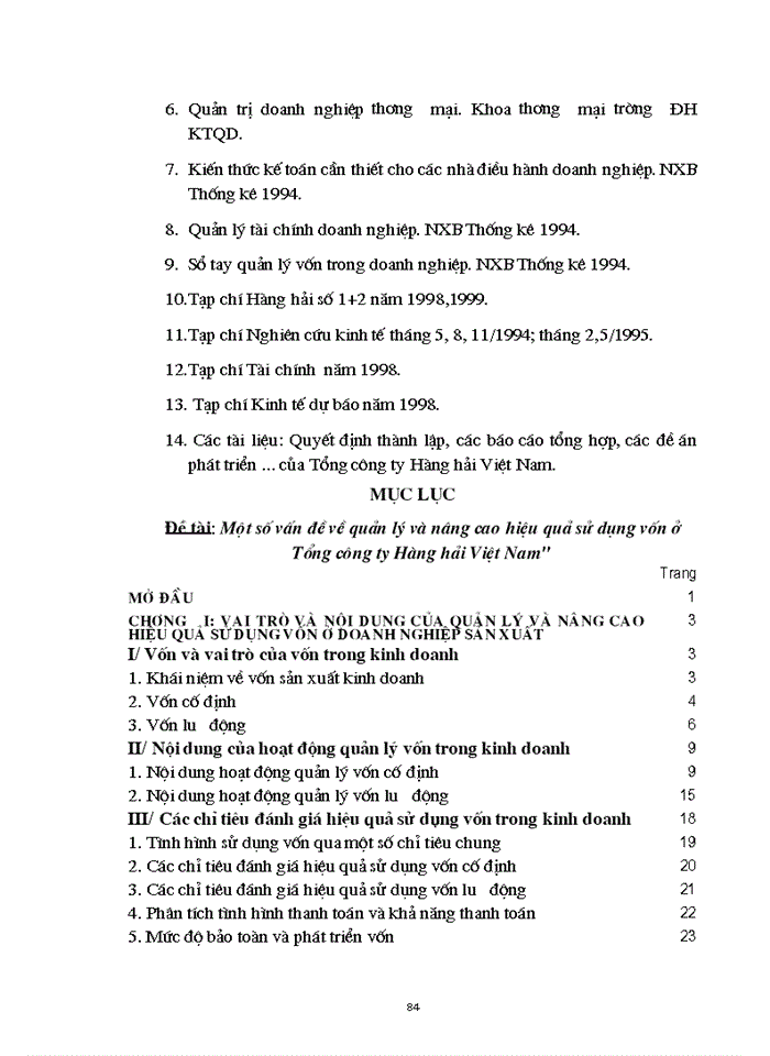 image for page Một số vấn đề về quản lý và nâng cao hiệu quả sử dụng vốn ở Tổng Công ty Hàng hải Việt Nam