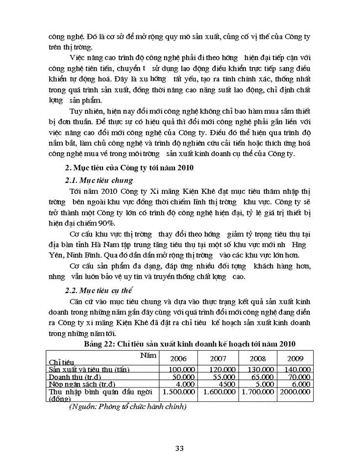 image for page Thực trạng quá trình đổi mới công nghệ tại Công ty Xi măng Kiện Khê Hà Nam