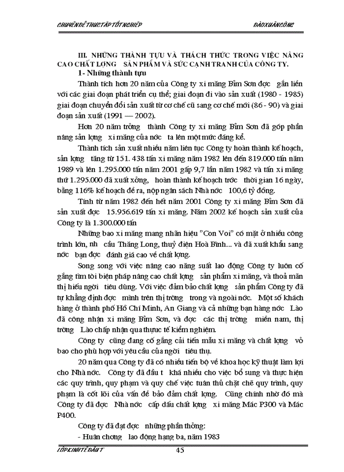 image for page Đầu tư nâng cao chất lượng sản phẩm và khả năng cạnh tranh của Công ty Xi măng Bỉm Sơn