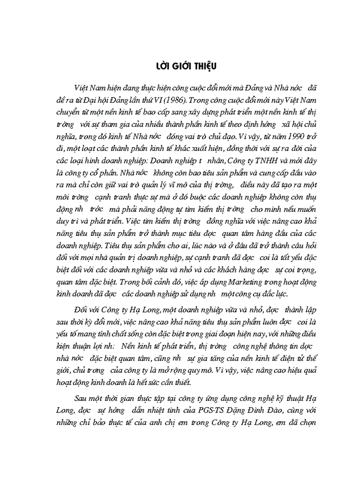image for page Ứng dụng Marketing trong việc nâng cao hiệu quả hoạt động Kinh doanh ở Công ty kỹ thuật công nghệ Hạ Long