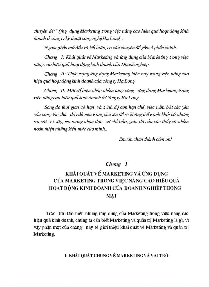 image for page Ứng dụng Marketing trong việc nâng cao hiệu quả hoạt động Kinh doanh ở Công ty kỹ thuật công nghệ Hạ Long