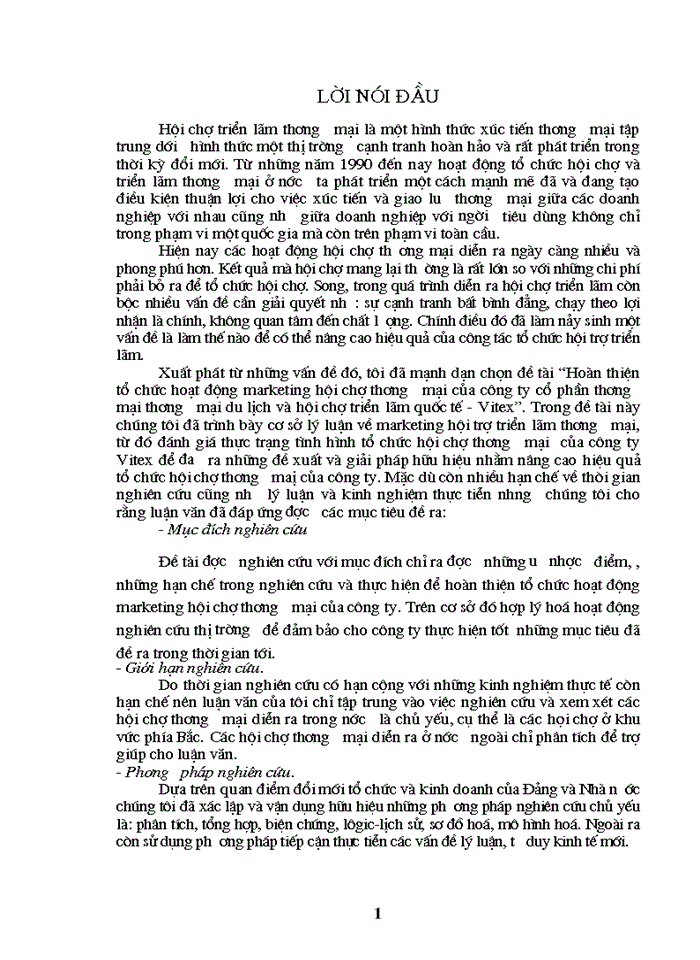 image for page Hoạt động Marketing Hội chợ Thương mại của Công ty Cổ phần Thương mại du lịch và hội chợ triển lãm quốc tế - Vitex