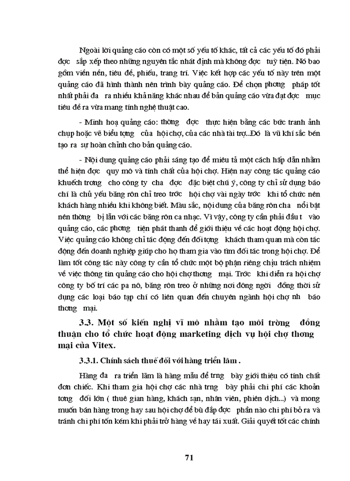 image for page Hoạt động Marketing Hội chợ Thương mại của Công ty Cổ phần Thương mại du lịch và hội chợ triển lãm quốc tế - Vitex