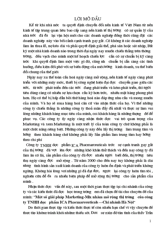 image for page Giải pháp Marketing Mix nhằm mở rộng thị trường của Công ty Trách nhiệm Hữu hạn dược phẩm ICA Phacmarceuticais Hà Nội