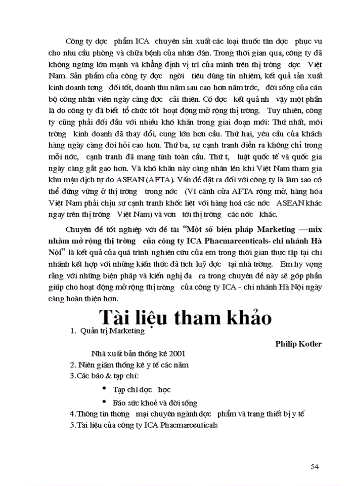 image for page Giải pháp Marketing Mix nhằm mở rộng thị trường của Công ty Trách nhiệm Hữu hạn dược phẩm ICA Phacmarceuticais Hà Nội