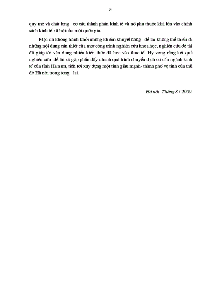 image for page Định hướng chuyển dịch cơ cẩu ngành kinh tế của tỉnh Hà Nam giai đoạn 2001-2010