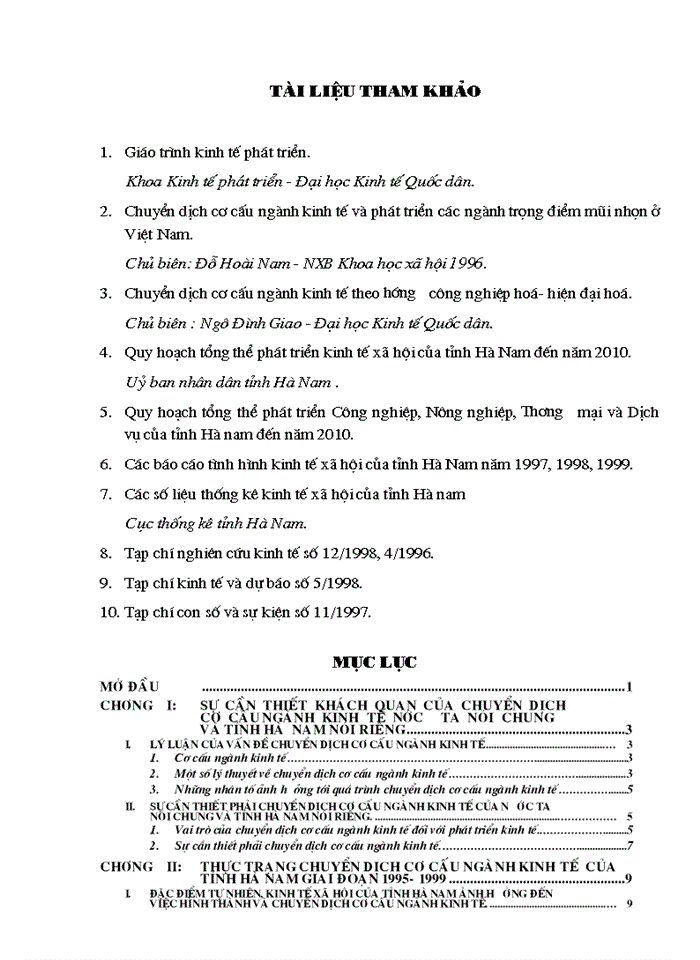 image for page Định hướng chuyển dịch cơ cẩu ngành kinh tế của tỉnh Hà Nam giai đoạn 2001-2010