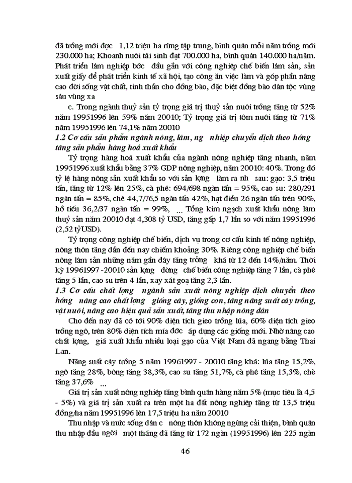 image for page Phương hướng cơ bản chuyển dịch cơ cẩu nông nghiệp Việt Nam giai đoạn 2001-2010