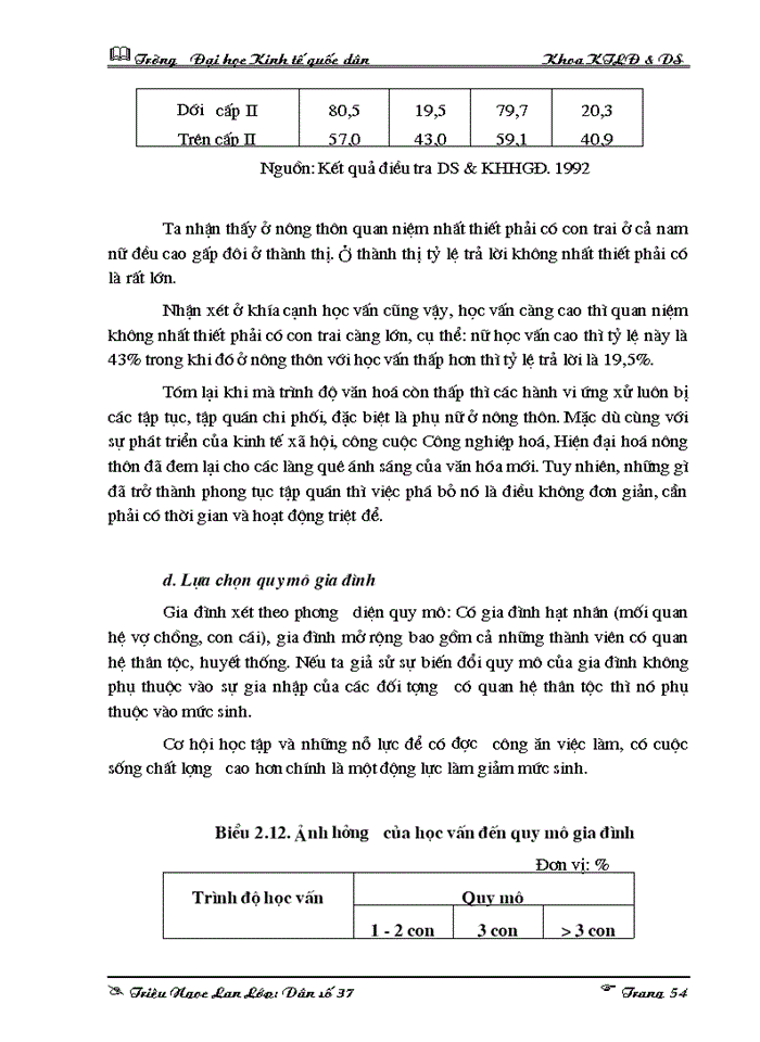 image for page Ảnh hưởng của trình độ học vấn đến mức sinh ở nông thôn Việt Nam