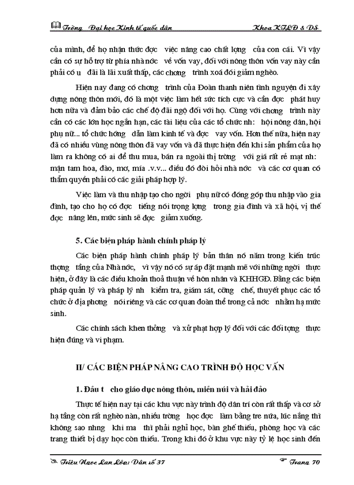 image for page Ảnh hưởng của trình độ học vấn đến mức sinh ở nông thôn Việt Nam