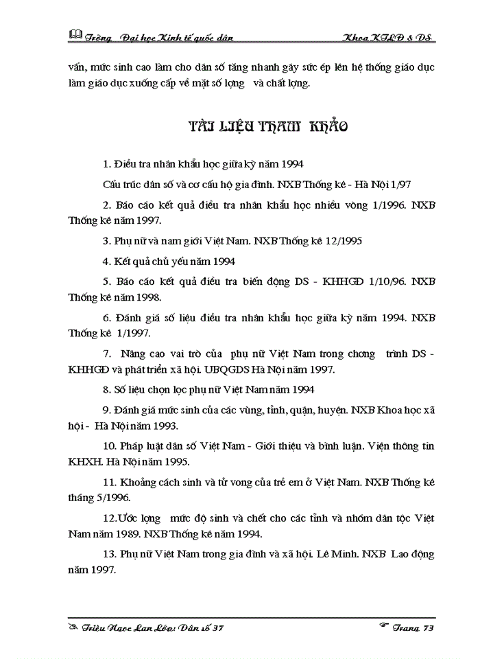 image for page Ảnh hưởng của trình độ học vấn đến mức sinh ở nông thôn Việt Nam