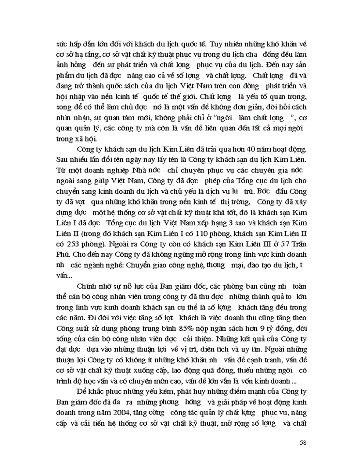 image for page Giải pháp chủ yếu nhằm nâng cao chất lượng phục vụ trong Kinh doanh khách sạn du lịch Kim Liên