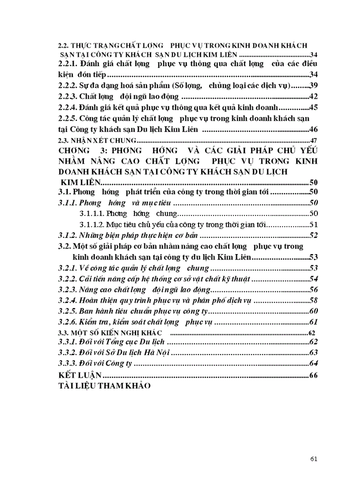 image for page Giải pháp chủ yếu nhằm nâng cao chất lượng phục vụ trong Kinh doanh khách sạn du lịch Kim Liên
