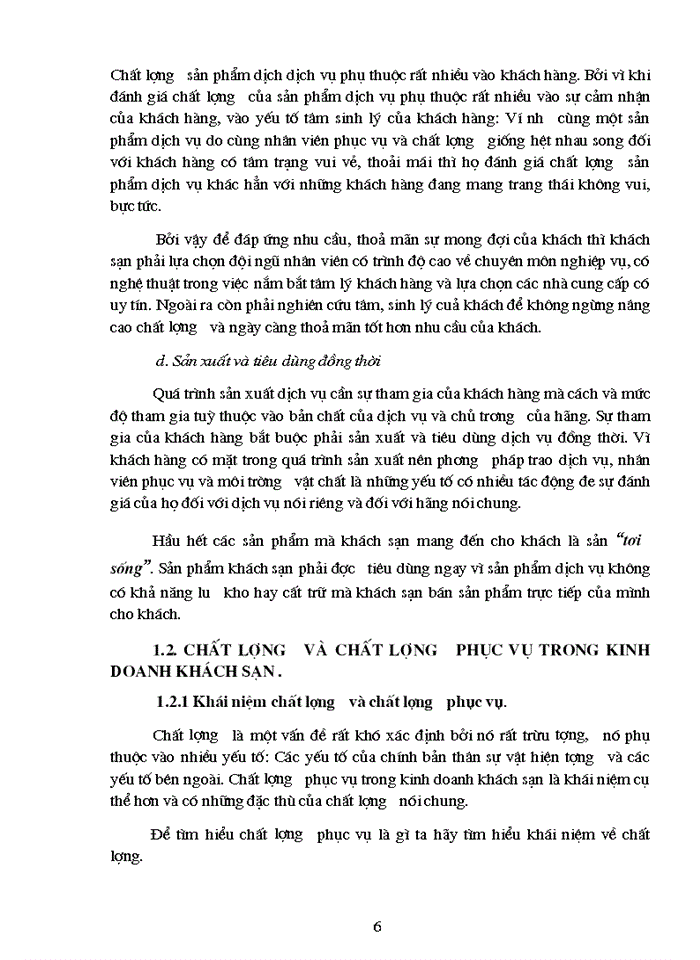 Một số kiến nghị nhằm hoàn thiện chất lượng phục vụ trong Kinh doanhlưu trú tại Công ty Khách sạn du lịch
