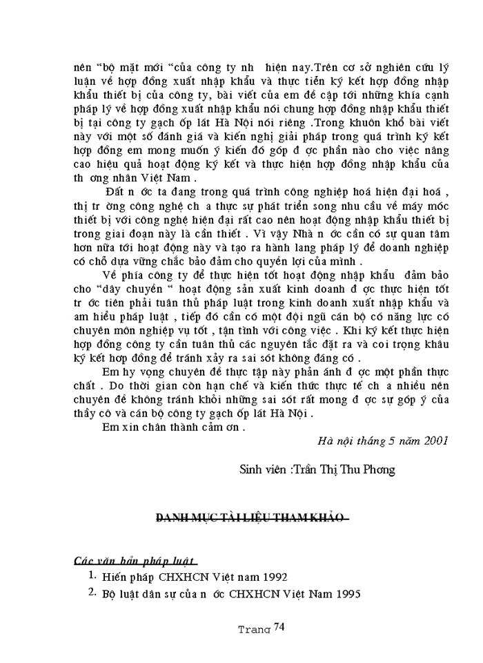 image for page Cơ sở pháp lý và thực tiễn ký kết thực hiện hợp đồng Nhập khẩu thiết bị tại Công ty Gạch ốp lát Hà Nội