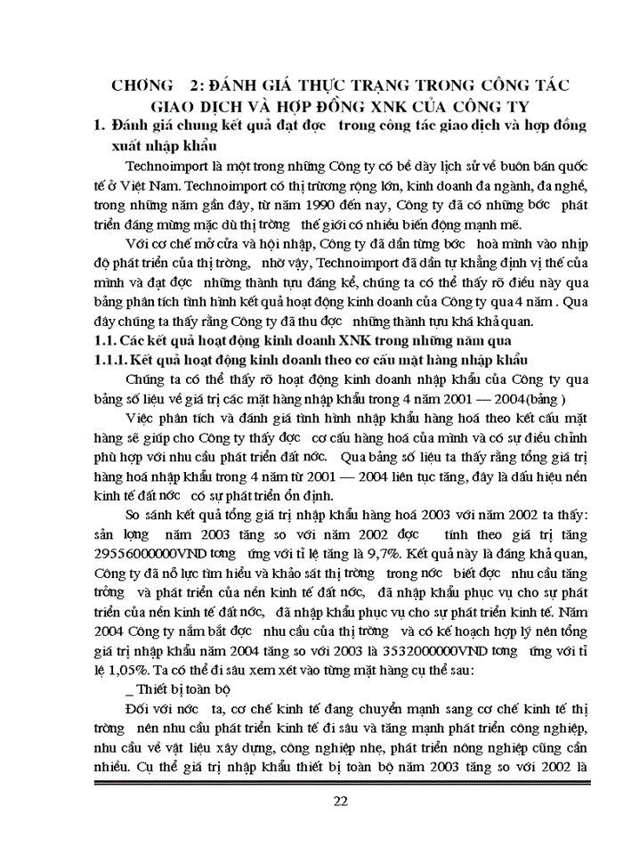 image for page Thực trạng trong công tác giao dịch và hợp đồng Xuất nhập khẩu của Công ty Xuất nhập khẩu thiết bị toàn bộ và kỹ thuật Technoimport C1 2