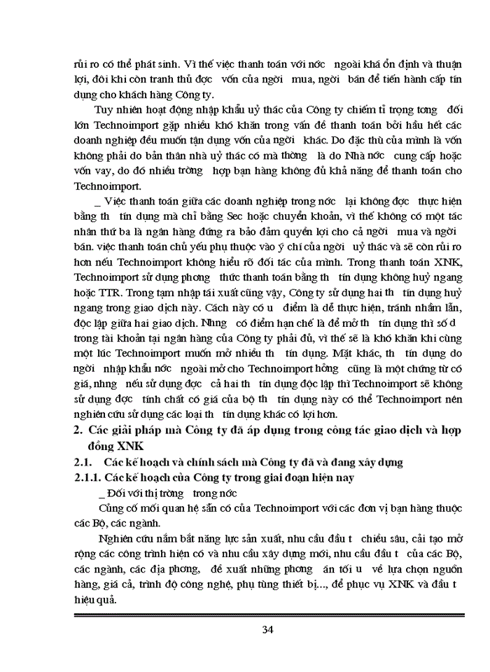 image for page Thực trạng trong công tác giao dịch và hợp đồng Xuất nhập khẩu của Công ty Xuất nhập khẩu thiết bị toàn bộ và kỹ thuật Technoimport C1 2