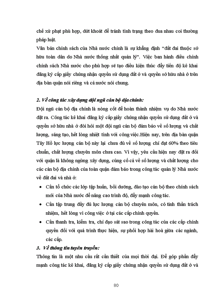 image for page Quản lý Nhà nước trong công tác đăng ký và cấp giấy chứng nhận quyền sử dụng đất và quyền sử hữu tại quận Tây Hồ